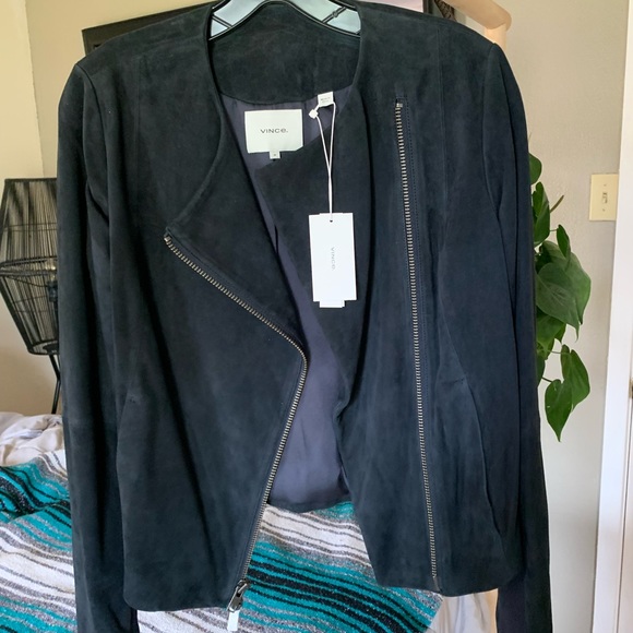 Vince Rib Panel Suede Jacket - Picture 3 of 6